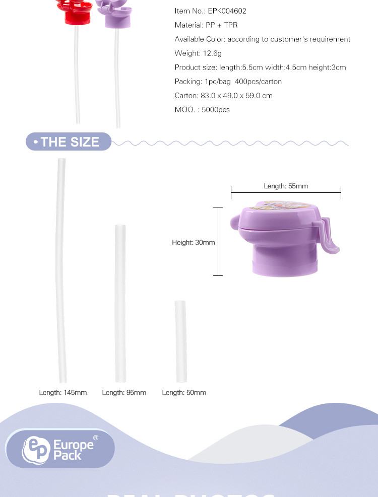 Heart-shaped Cartoon design child resistance cap cute plastic water bottle caps with straw