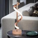 Minimalist Contemporary LED Spiral Table Lamp Rose Gold/Black Aluminum 12W Lamp