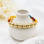 Lover'S Stainless Steel Men Bracelet Elastic Rope Yellow Gold Inner Diameter 7