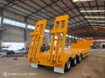 Steel 3 Axles Lowbed Chassis Tractor Trailer Truck Flated Bed 60-80 Tons Semi