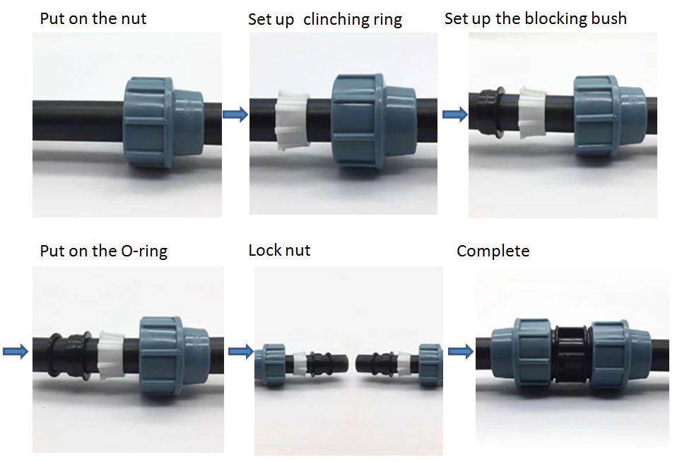 PP Plastic Compression Fittings Elbow 90 Degree Polypropylene Pipe Fittings