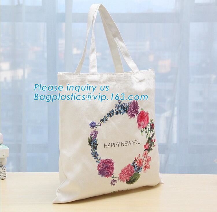 customized professional wholesale tote bag cotton canvas bags,Colorful pattern heat transfer printing custom canvas bag