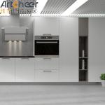 Smart Luxury Style Kitchen Cabinet Furniture White Island Set With Modern Design