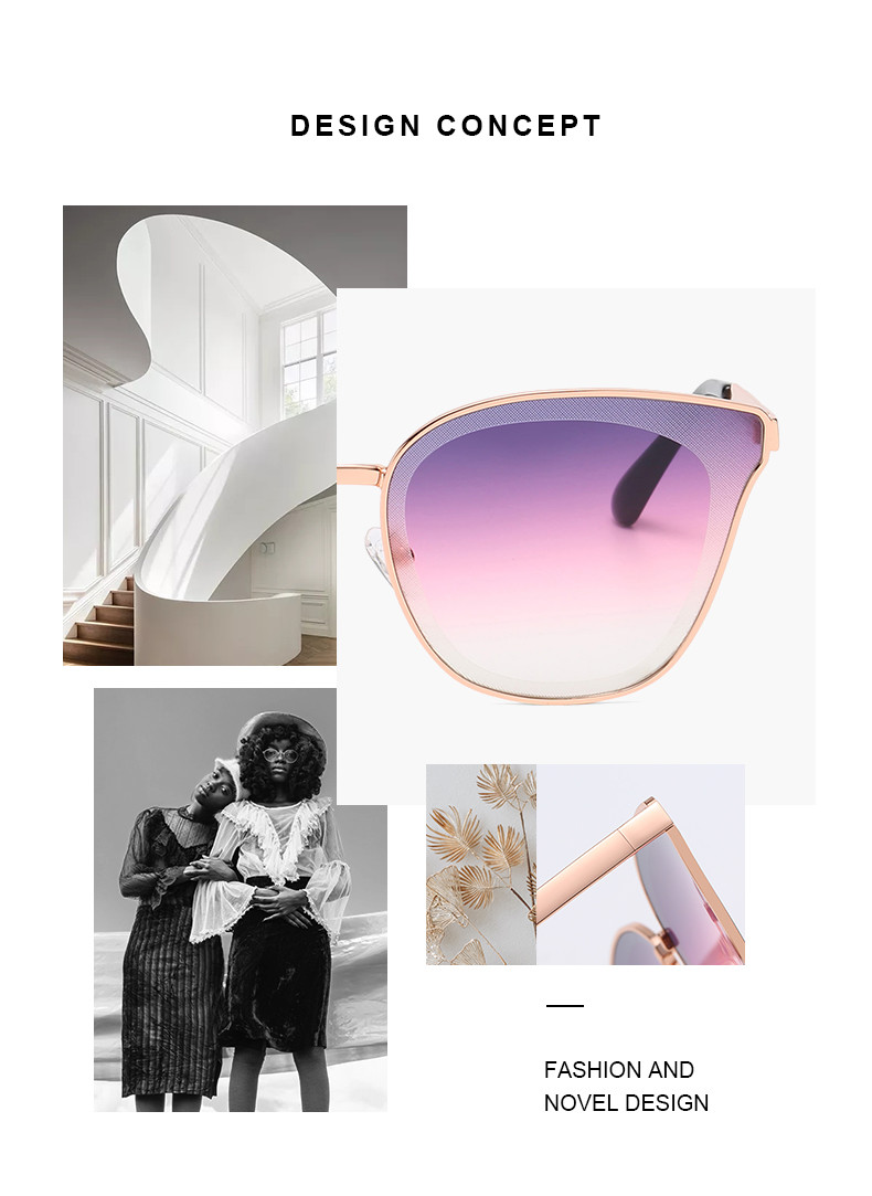 Womens Cat Eye Metal Frame Sunglasses Mirrored Tint Lenses CE