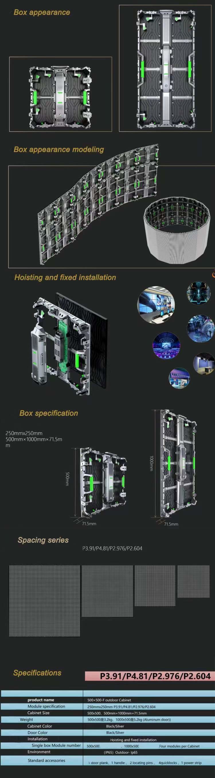 P3.91 SMD Panels Rental LED Display 1000X500 Alumnim And Iron Cabinet