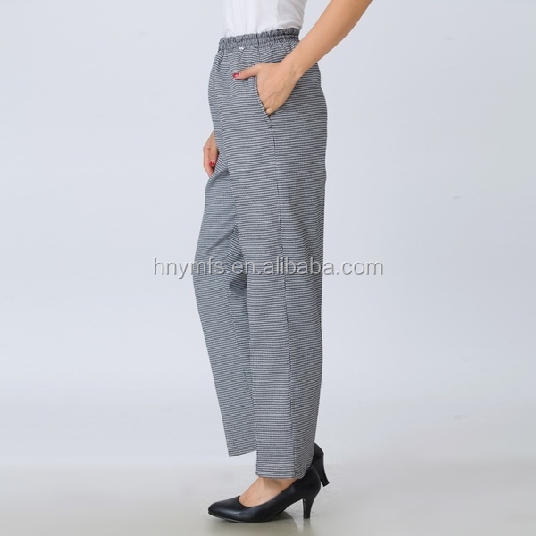 Top Quality Custom Design Workwear Chefs Clothing uniform pants with zipper fly checked chefs pants