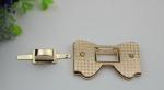 High polish gold metal bow-knot pattern zinc alloy fashion twist turn locks for