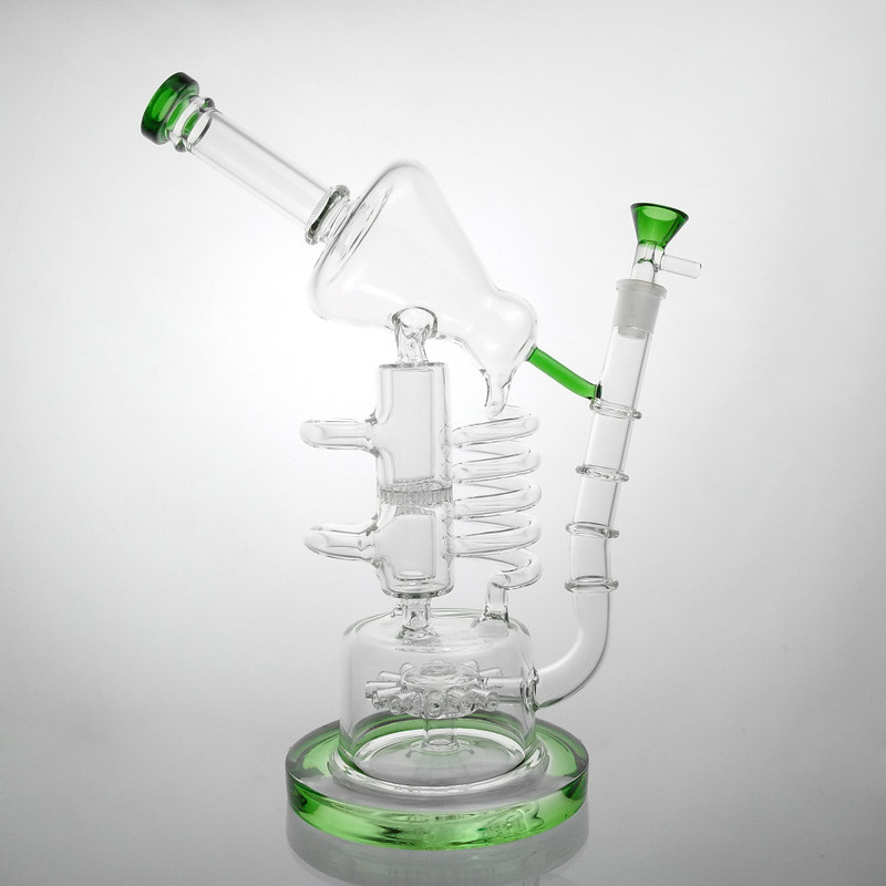 Huge Recycler Water Bong , 13" Bongs Birdcage Big Water Pipes 14mm Bowl