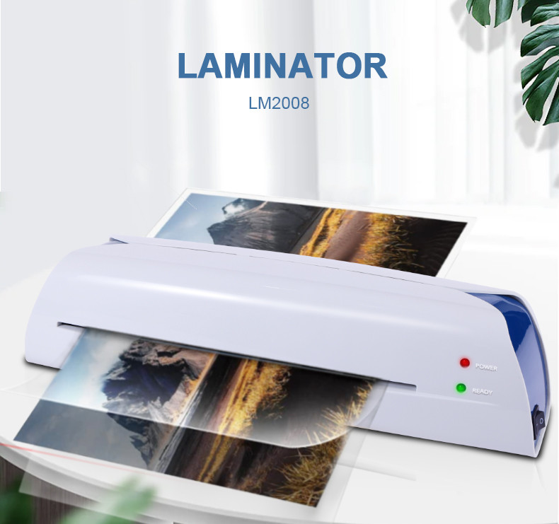 White Blue Color A4 Laminator For Photo Document Paper Menu With Release LM2008