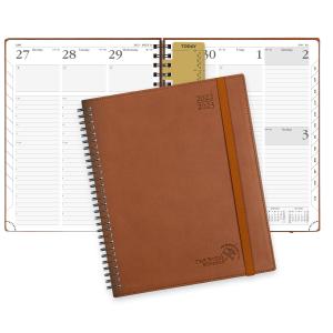 Wholesale 100GSM Paper Academic Weekly Planner With Brown Vegan Leather Cover from china suppliers