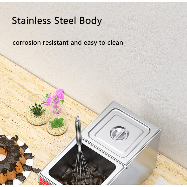 6.5kg Capacity Multifunctional Stainless Steel Chocolate Tempering Machine with 2 Tanks