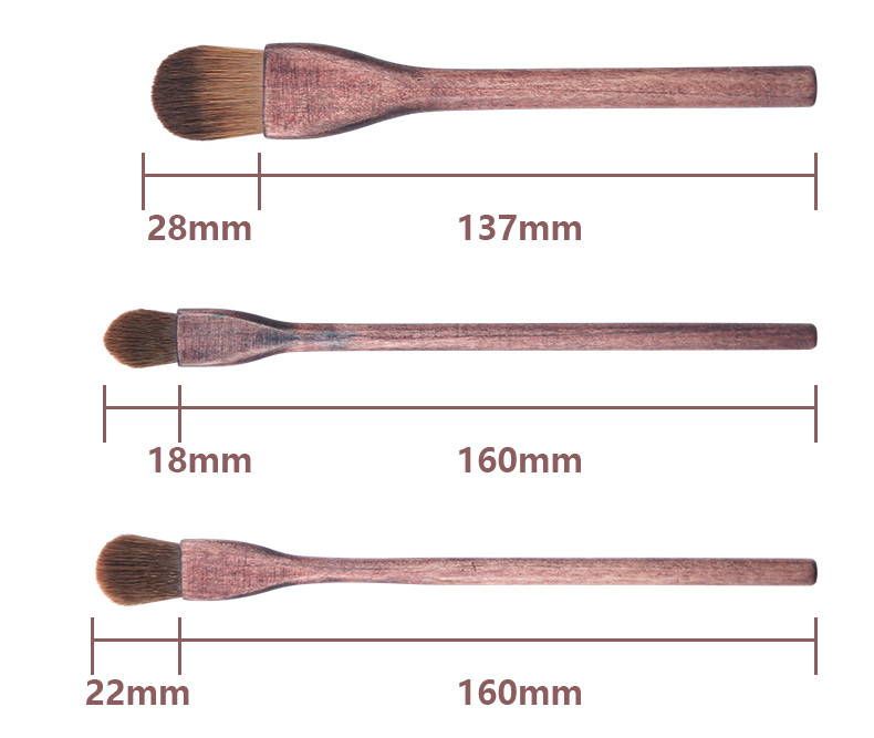 All Solid Wood cosmetic Brush Set for full face makeup setting