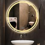 LED Light Touch Beveled Round Light Smart Salon Vanity Makeup Bathroom Wall