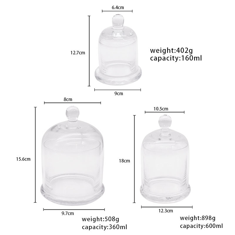 Transparent Candle Making 8cm 10.5cm Empty Glass Jars
