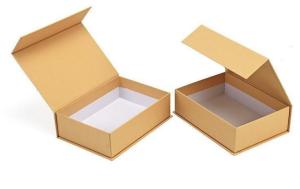 Wholesale Book Shape Folding Gift Box , ISO14001 Brown Kraft Paper Box from china suppliers