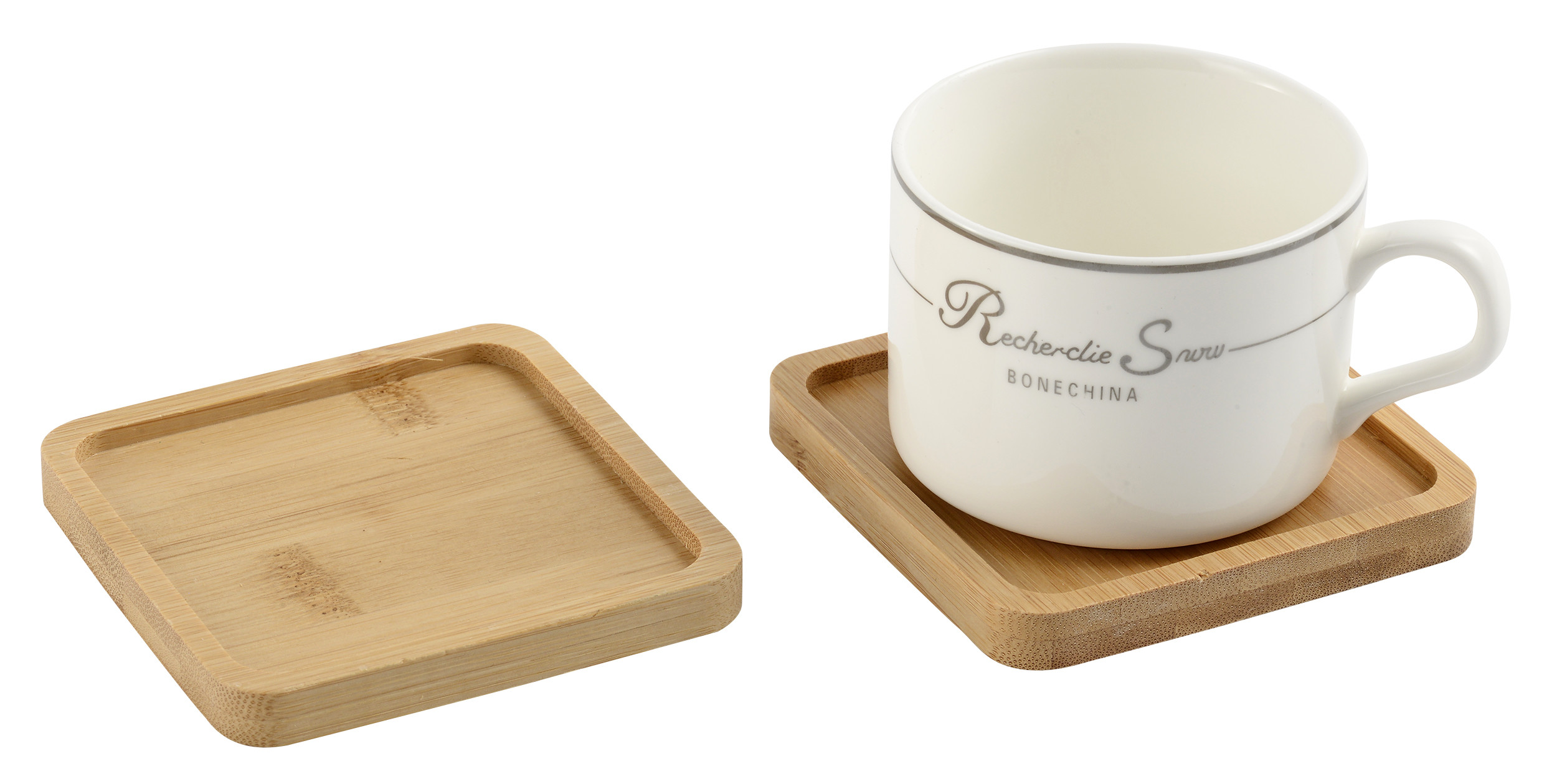 6- Cork/PU Coaster Cups Set With Absorbent Special Design Base