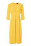 New Arrival Fall Yellow Midi Dress With Sleeves Ladies Autumn