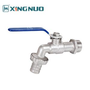 Wholesale long straight handle blue handle bibcock tap Modern Single Lever Nickel Finish Brass Water Valves from china suppliers