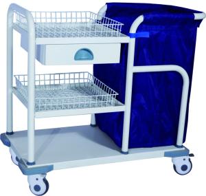 Wholesale Medical Trolleys , Epoxy Coated Steel Laundry Trolley For Nurse from china suppliers