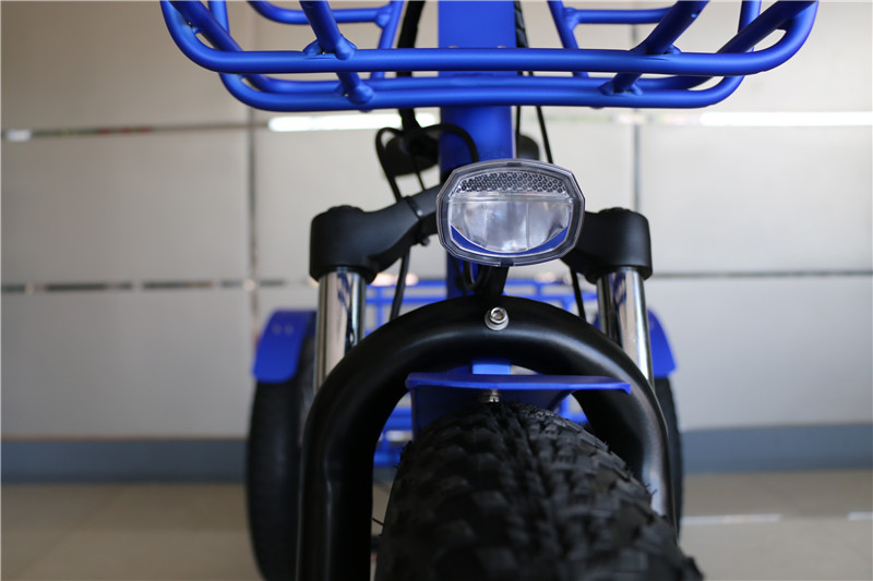Aluminum Alloy Frame 48V 500W 3 Wheels Electric Cargo Tricycle with 24"x4.0 Fat Tires