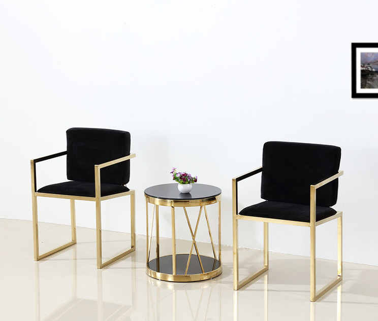 steel Metal furniture and stainless steel chair and tables mirror or brushed finish