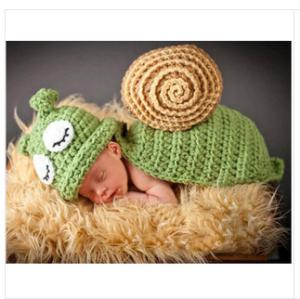 Wholesale blue snail cartoon baby hat cap beanie set costume Photography Prop Animal set from china suppliers
