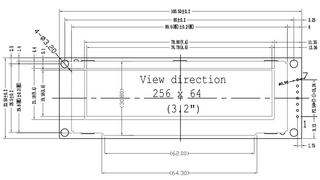 3.12 Inch Graphic OLED Display 256x64 Dot SPI Interface White/Blue/Yellow/Green Fonts