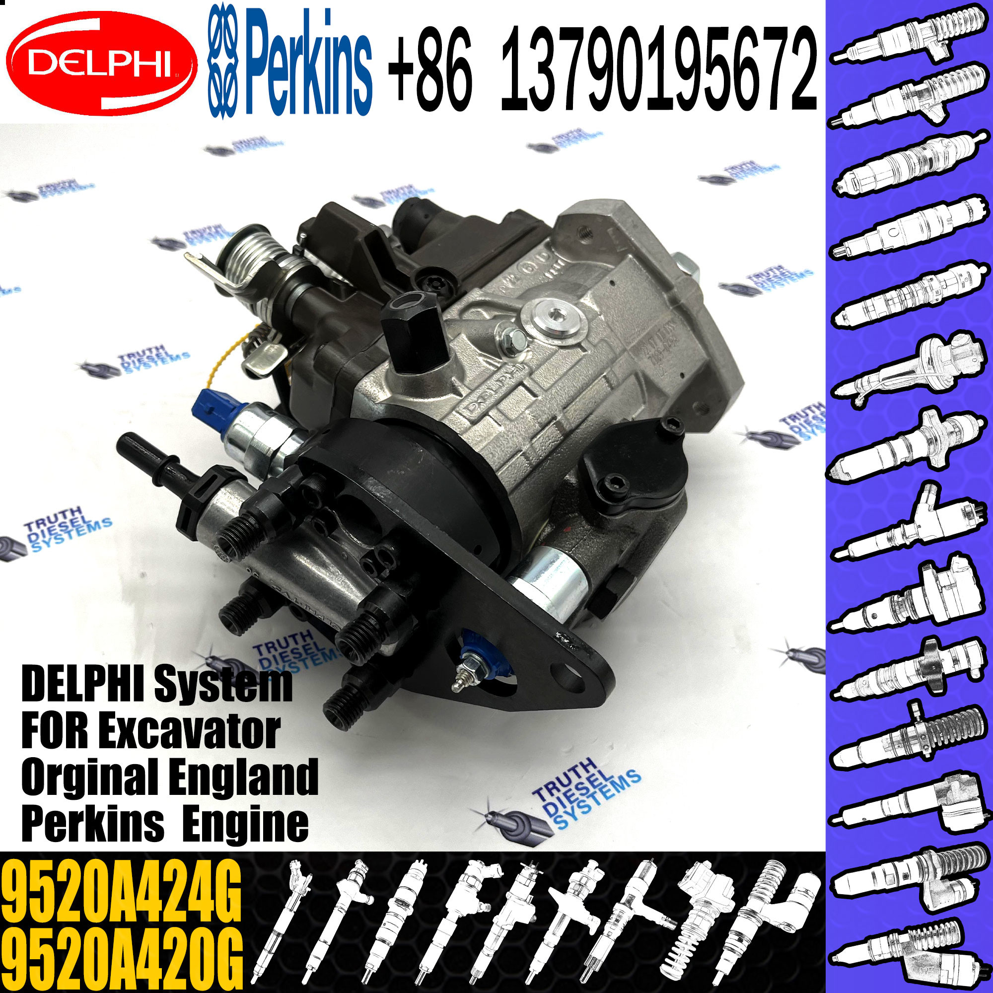 2644C311 9520A420G Diesel Engine Fuel Pump For 1104D-44TA