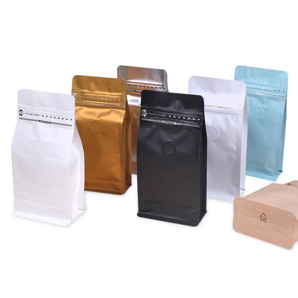 Puncture Resistant Stand Up Square Bottom Coffee Bags with Degassing Valve