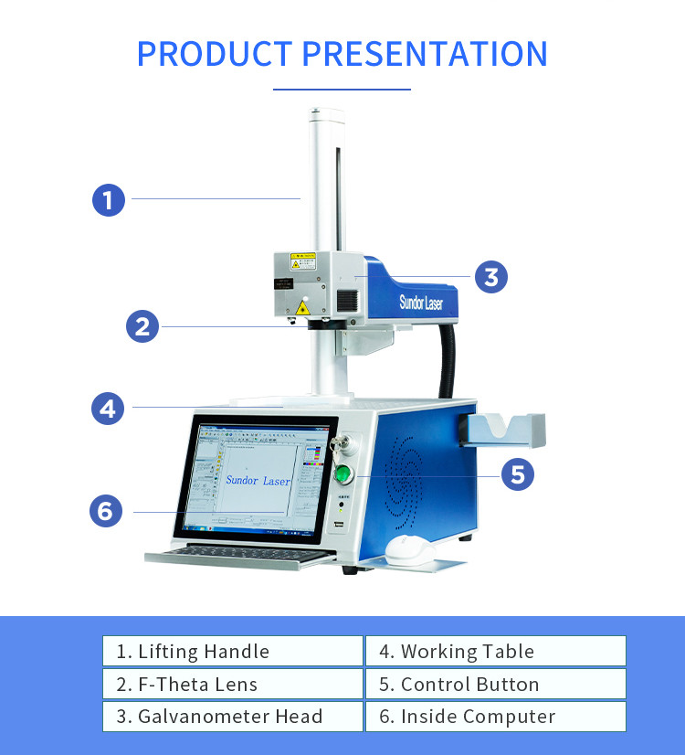 20w 30w Mini Small Raycus Laser Marker Engraver Optical Fiber Engraving Marking Machine For Plastic Logo Pvc Cable Metal
