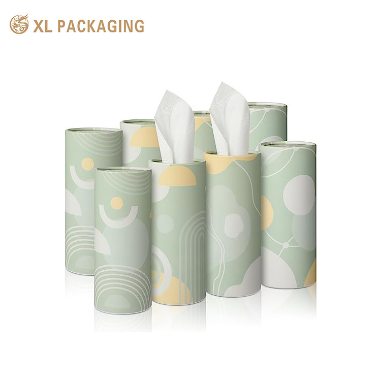 High Quality Soft 2 Ply 50 Sheets Cylinder Round Virgin Paper Box Car Facial Tissue