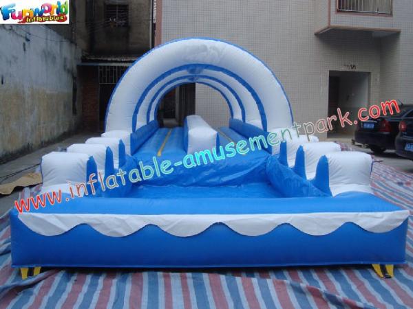 0.55 mm Blue Giant Waterproof Outdoor Inflatable Water Slides For Kids And