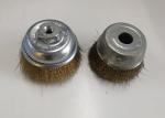 Fast Removal Paint Crimped Wire Cup Brush / Brass Wire Brush Wheel 75MM OD