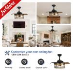 LED Light Source 36-inch Ceiling Fan with Retractable Blades and 100% Copper