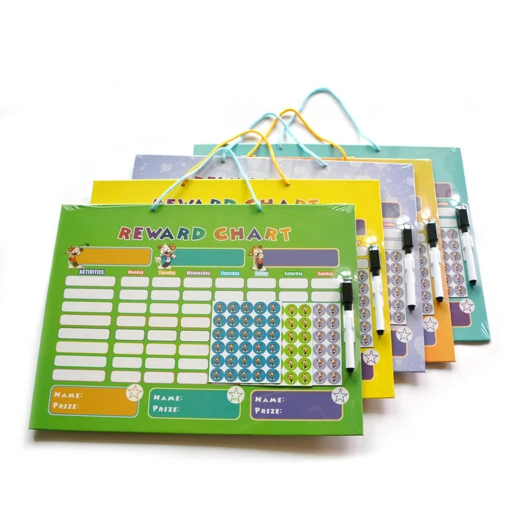 Dry Erase Fridge Magnet Chart with Chores Magnetic Reward Chart for Children with Custom Design