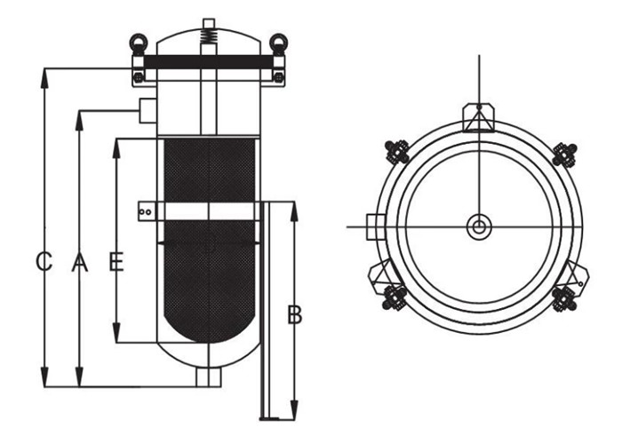 Carbon Steel Single Cartridge Filter Housing 20 micron~200 Micron CE Approved
