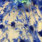 Colorful Polyester 3D flower embroidered Lace fabric for women garments