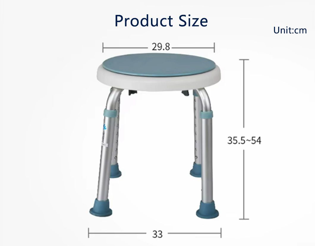 The Surface of The Chair Can Rotate 360 Degrees Circular Plate Swivel Bath Chair with Adjustable Height