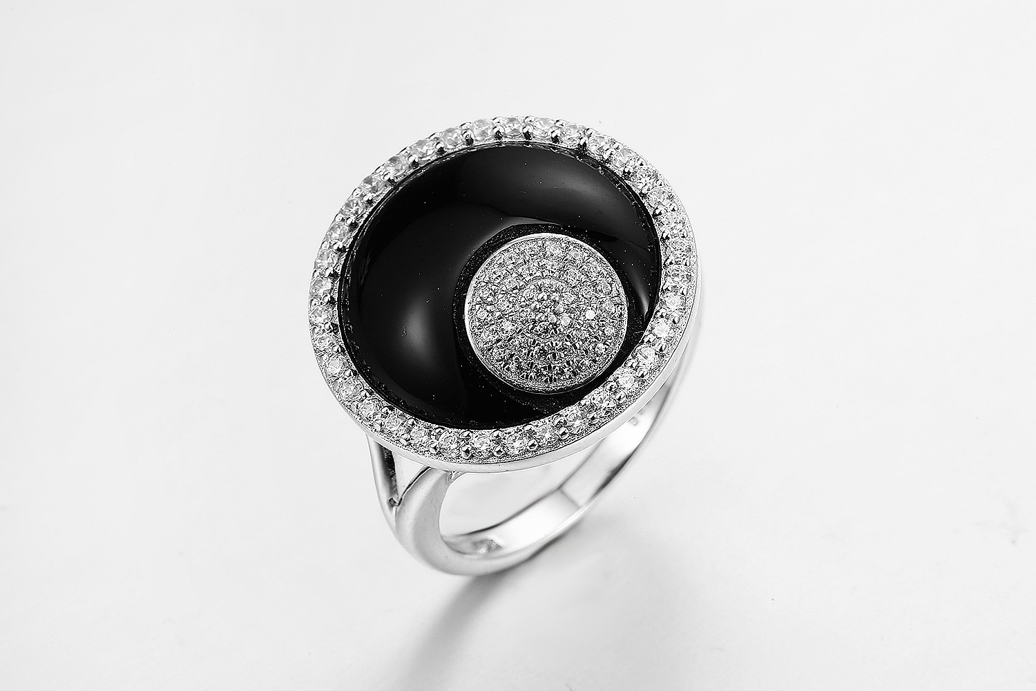AAA Grade 925 Silver CZ Rings 9.8g Sterling Silver Round Cut Engagement Set