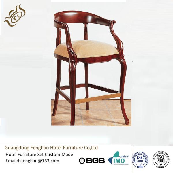 Wooden High Bar Stools With Arms Upholstery For Bar Furniture And Bistro
