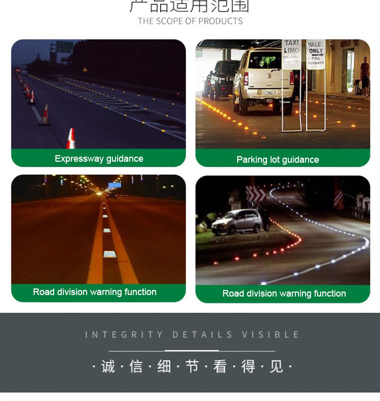 Embedded Solar Road Stud with Aluminum and LED Warning in Red Blue Yellow White Green