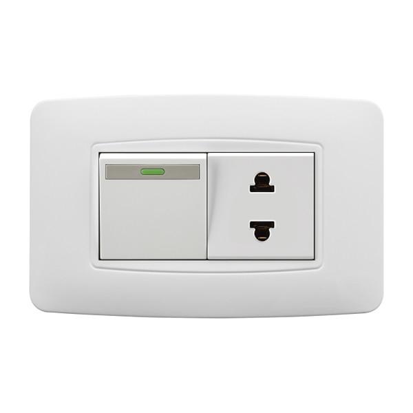 1 Gang 1 Way Switches And Sockets Rated Voltage 110 - 250V 10 A / 16 A 118T