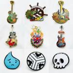 1.25 inch hot sale antique gold scissors badge die cast metal pin custom lapel