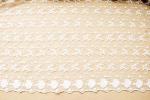White Flower Embroidered Nylon Mesh Lace Fabric , Wedding Bridal Dress Lace