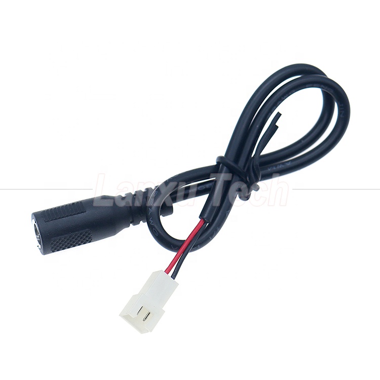OEM Customization DC Female 5.5x2.1mm Barrel Jack to JST 2 PIN XH 2.54mm Pitch Female Connector Harness Cable
