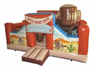 Wholesale Wild inflatable western themed bouncer house PVC material inflatable farm house fun amusement park from china suppliers