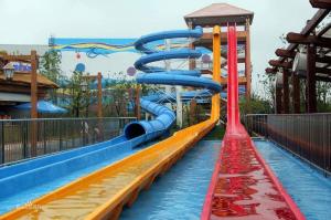 Wholesale 15M Adult Rainbow Fibreglass Water Slide Outdoor Water Playground from china suppliers