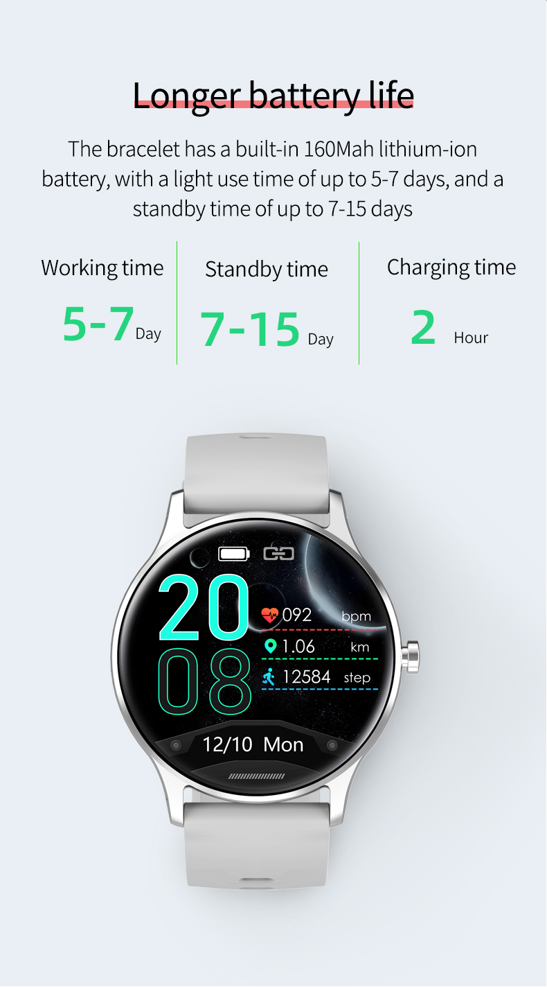 1.28inch IP67 Waterproof Smart Watch Sedentary Reminder Sleep Mode