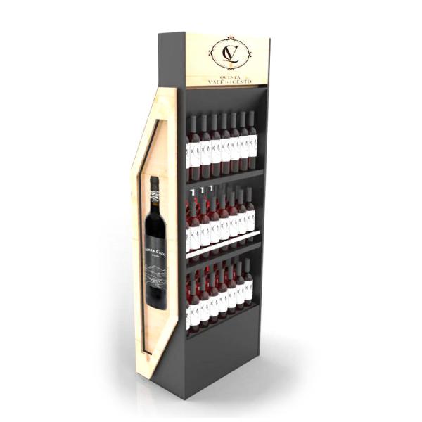 Customized Pretty Design Plywood Display Rack for Store Wooden Wine Display