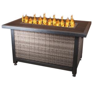 Wholesale Rectangle Smokeless Outdoor Gas Firepit Metal Rattan Propane from china suppliers